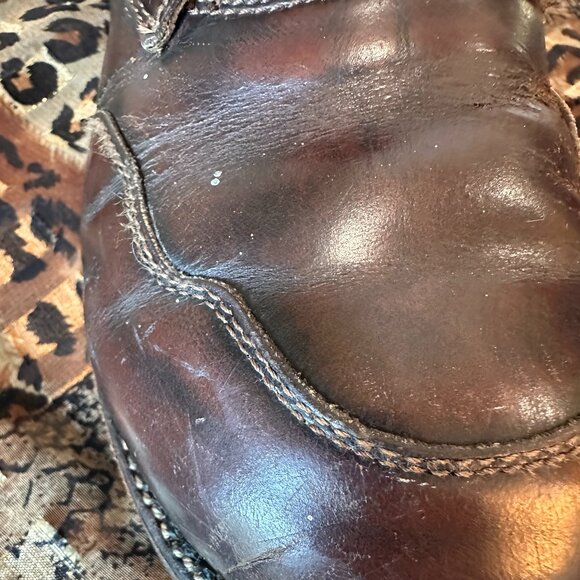 Frye Wmns 7.5 Vintage Brown Leather Lace-up Boots distressed boho cottagecore - Picture 8 of 12